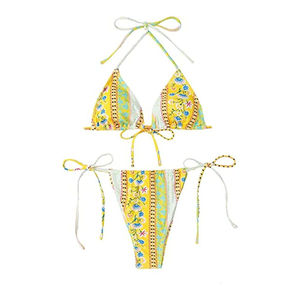 Conjunto de Bikini con Braguita, Sin Varillas, Transpirable, Ecológico, con Logotipo Personalizable en la Parte Delantera, Secado Rápido, Talla Grande, Venta al Por Mayor - Product Image 1
