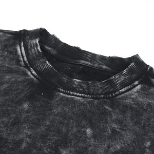 Oversized Men's Acid Wash Winter <b>Sweatshirts</b> 100% Cotton Heavy 380G High Quality Applique <b>Vintage</b> Style - Product Image 6