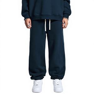 Nouveauté 2026 : Pantalon de jogging pour homme, coupe droite et ample, en coton 350G, uni, personnalisable avec logo, style décontracté et sportif - Product Image 1