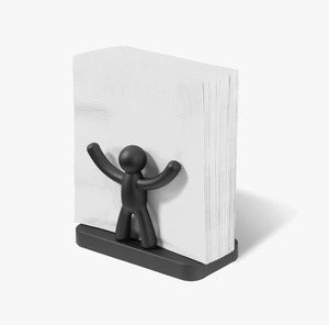 Porte-serviettes moderne en métal noir avec motif figurine pour la décoration intérieure, forme rectangulaire, au meilleur prix - Product Image 1