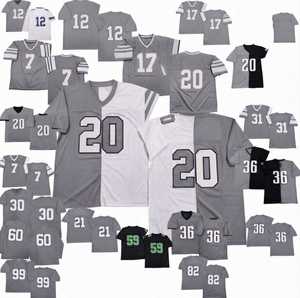 Camiseta de Fútbol Americano Gris con Estampado por Transferencia Térmica, Bordado de Cadena, Cuello en V, Nombre del Jugador en Color Beige, Malla 100% Poliéster, Manga Corta - Product Image 1