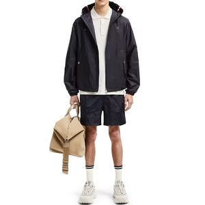 Veste imperméable à capuche pour homme, noire, avec fermeture éclair et poches, coupe classique, pour toutes les saisons, vêtements d'extérieur - Product Image 5