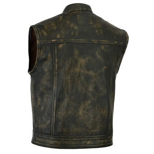 Gilet en cuir de motard Super Rider de qualité supérieure, prix de gros usine, gilet en cuir tendance pour hommes - Product Image 4