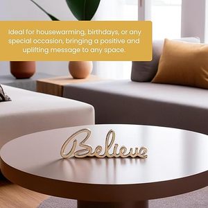 Décoration Murale Autonome en Métal avec Lettres 'Believe' pour la Maison, le Salon, le Bureau ou comme Accent de Table - Product Image 6