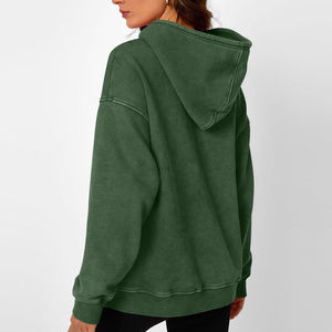 Sweat-shirts pour femmes effet délavé, couleur et logo personnalisés, tissu de qualité, sweat-shirt pour femmes effet délavé pour l'hiver, prix abordable - Product Image 3