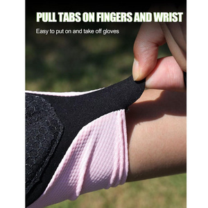 Bike Gloves for Women Shock Absorbing Pad Finger Less Cycling Gloves Polyester Breathable Half Finger - Product Image 2