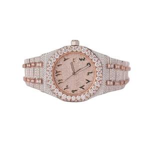 Reloj Clásico con Diamantes Moissanite, Totalmente Cubierto de Piedras, Estilo Hip Hop, Movimiento Automático VVS, Reloj de Lujo de Acero Inoxidable - Product Image 1