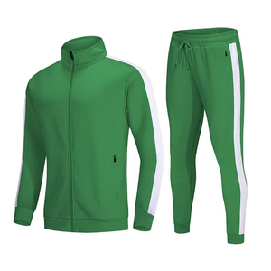 Ensemble de survêtement pour homme avec veste zippée et pantalon long à rayures, sportif, séchage rapide, polyester, pour l'automne - Product Image 5
