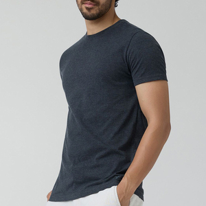 T-shirts pour hommes 100% coton biologique, tailles personnalisées, col rond respirant, vêtements de sport de haute qualité avec logo personnalisé - Product Image 2