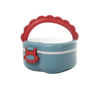 Boîte à lunch pliable en plastique écologique Northfox Dinosaur, motif dessin animé mignon, sans BPA, réutilisable, double compartiment, pour les enfants à l'école