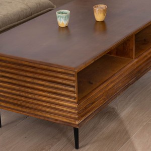 Vandana <b>Silver</b> Space-style <b>coffee</b> <b>table</b> in teak and mango wood - Product Image 6