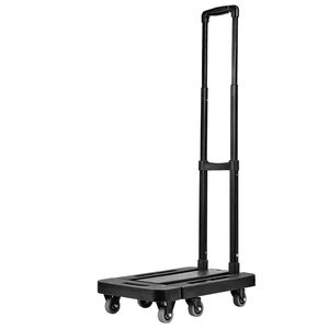 Carrello Pieghevole a 6 Ruote con Capacità di Carico di 227 Kg, Carrello per Bagagli Richiudibile con 2 Corde Elastiche, Base Espandibile per Traslochi in PP - Product Image 2