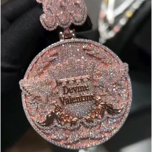 Pass Diamond Tester Iced Out Moissanite <b>Name</b> Pendant Custom 925 Silver VVS Diamond Hip Hop Letter Pendant Link <b>Chain</b> for Gift - Product Image 1