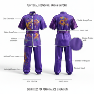 Uniforme d'arts martiaux personnalisé brodé à la main, tendance, élégant, avec strass, Tai Chi Kung Fu, léger, pour spectacle sur scène - Product Image 2
