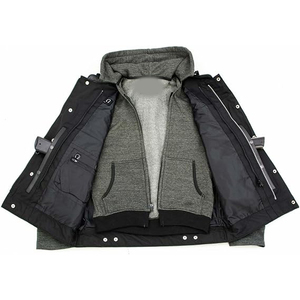 Veste à capuche en cuir véritable pour homme, style moderne, chaude, pour l'hiver, durable, confortable, décontractée, pour moto - Product Image 3