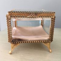 Boîte à bijoux de luxe vintage en verre et métal, style baroque, de haute qualité, décorative, pour ranger les bibelots et souvenirs, personnalisable
