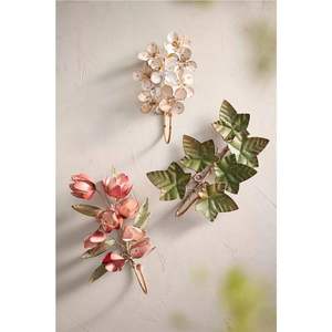Set Of 3 Green Rose <b>Wall</b> <b>Mounted</b> Hooks With Leaves Decorative Metal Hangers For Bedroom Bathroom Entryway <b>Wall</b> Storage Decor - Product Image 5