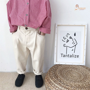 Jeans de Mezclilla para Niños, Primavera-Otoño, Color Blanco Claro, Corte Holgado, 100% Algodón Ecológico, Servicio OEM/ODM - Product Image 3