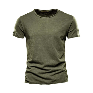 T-shirts pour hommes durables 100% coton biologique gaufré respirant poids lourd solide sérigraphie numérique mélange de styles en vrac Stock - Product Image 4