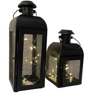 Super Durable Weatherproof Metal Candle <b>Lantern</b> <b>Set</b> of 2 for Table Top Christmas Decoration Heat Resistant Best Candle <b>Lantern</b> - Product Image 4