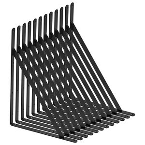 18 X 12 Heavy Duty Floating Shelf <b>Bracket</b> 12 Pcs Matte <b>Black</b> Triangle Shelf Supports for 3mm Thick Shelves Shelf Connectors - Product Image 1