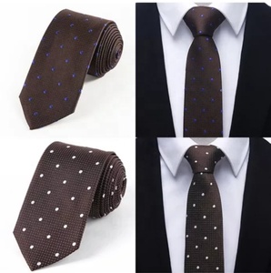 Corbata de seda personalizada para hombre con patrón de puntos bordado, elegante, formal, para negocios, bodas, fiestas, accesorio de corbata larga. - Product Image 5