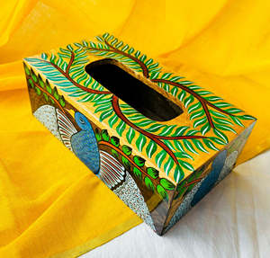 Boîte à mouchoirs en bois rustique avec couvercle coulissant, faite à la main, écologique, durable, porte-serviettes décoratif pour la maison, le bureau, la table - Product Image 1