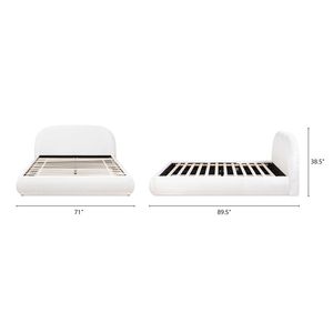 Letto imbottito con piattaforma a terra Archie Queen Almond White Puffy - Product Image 6