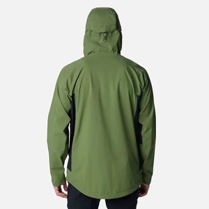 Chaqueta Softshell Verde con Capucha para Hombre, Resistente al Agua, Cierre de Cremallera, Corte Regular, Ropa de Exterior, Material de Poliéster - Product Image 2
