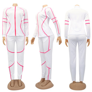 Ensemble de survêtement sport décontracté pour femme 2026 – Jogger et veste zippée ajustée – Deux pièces - Product Image 4
