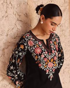 <b>Presenting</b> New <b>Eid</b> Special Roman Silk Suit Set Embroidered With Farshi Salwar - Product Image 3