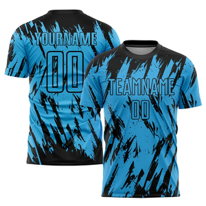 ชุดเสื้อฟุตบอลสีดำแดงแบบกำหนดเอง พร้อมชื่อและหมายเลข พิมพ์ลายแบบ Sublimation ชุดยูนิฟอร์ม OEM รับผลิตตามสั่งจำนวนมาก - Product Image 5