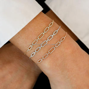 IGIGA Pulsera de diamantes cultivados en laboratorio de oro de 14 quilates para mujer Compromiso de moda Boda Regalo perfecto Pulseras con dijes de moda - Product Image 3