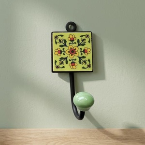High Quality Export Quality Beads Art CIH 181 Multifunctional Ceramic Tile Wall Mounted Coat <b>Hook</b> & <b>Rail</b> - Product Image 4