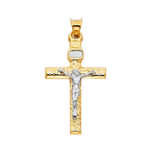 Último Unisex Micron Finish dos tonos plateado aleación de cobre clásico Jesús Cruz colgante joyería de moda para Mujeres Hombres - Product Image 1