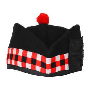 Chapeau écossais à carreaux - Chapeau Glengarry traditionnel en mélange de laine avec pompon rouge et nœud latéral, vente en gros personnalisée 2026 - Product Image 2