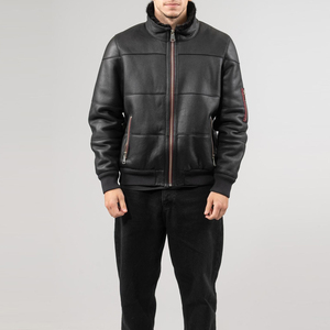 Veste en cuir pour homme avec finition lisse et tissu durable pour un usage quotidien - Product Image 1