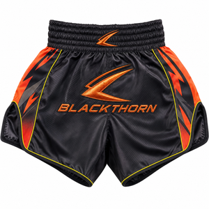 Pantalones Cortos de Muay Thai MMA para Hombre, OEM, Satinados, Bordados, Cintura Media, Cierre con Cordón, Deportivos, 100% Poliéster, Secado Rápido - Product Image 4