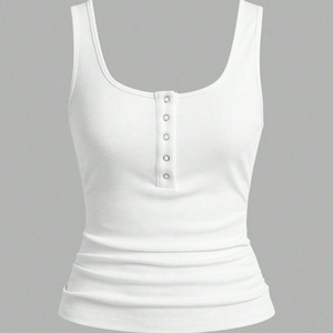 Top de Tirantes de Algodón Acanalado para Mujer, Ecológico, de Punto, sin Mangas, Bonito, Transpirable, con Logotipo Personalizado, Top de Verano para Niñas, Venta al por Mayor - Product Image 4