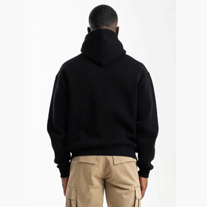 Sudadera con Capucha Oversize para Hombre, Color Rosa Sólido, Algodón French Terry, Estilo Casual para Otoño, con Bolsillo, Corte Regular, Venta al Por Mayor - Product Image 4