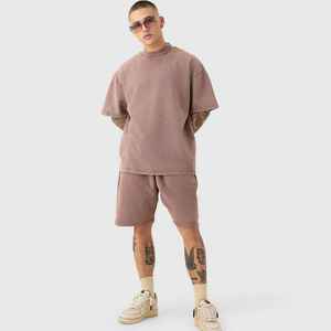 Conjunto de Camiseta sin Mangas y Camiseta de Manga Corta para Hombre, Color Azul Café, de Algodón, Transpirable, Cómodo, para Ejercicio, Fitness, Uso Diario y Activo - Product Image 1