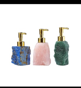 Wholesale Luxury Quality Natural Crystal Raw Stone Hand Sanitizer Pump Bottle <b>Rose</b> Quartz <b>Soap</b> Dispenser Crystals Healing Stones - Product Image 1