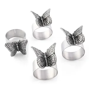 Servilletero de Aluminio Hecho a Mano con Forma de Mariposa, Decoración Rústica de Lujo Estilo Americano para Restaurantes Elegantes - Product Image 1