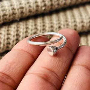 Minimalist Brass Wrap <b>Ring</b> Silver plated <b>Dainty</b> Geometric Womens Wholesale <b>Ring</b> - Product Image 4