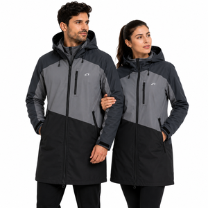 Hooded Color Block Waterproof Parka Men's <b>Jackets</b> Breathable Urban Commuter Outerwear Unisex Private Label Supplier - Product Image 1