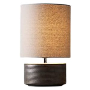 Modern Metal Table <b>Lamp</b> With Textured Hammered Base And Fabric <b>Shade</b> Elegant Bedside Desk Light Indoor Home Decor Lighting - Product Image 1