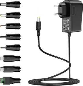Fuente de alimentación de <span class=keywords><strong>5V</strong></span> 2A, adaptador de corriente CA-CC de <span class=keywords><strong>5V</strong></span> con 8 conectores CC para dispositivos electrónicos de <span class=keywords><strong>5V</strong></span> como tabletas, teléfonos, concentradores <span class=keywords><strong>USB</strong></span> y cámaras CCTV - Product Image 1