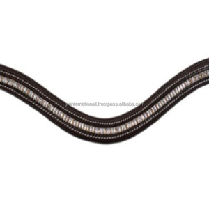 Alta demanda, calidad de exportación, 100%, banda para cejas de cuero genuino, accesorios para montar a caballo, cristales, banda decorativa para cejas de cuero - Product Image 6