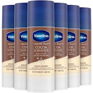 Vaseline Cocoa Shimmer Jelly Stick Iluminador y Luminizador 1.4 oz Tamaño Viaje, Loción Corporal con Brillo de Manteca de Cacao, Paquete de 6 - Product Image 1