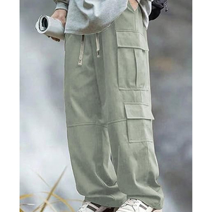 Pantalon cargo surdimensionné pour homme, coupe ample, streetwear, impression, broderie, fabricant OEM - Product Image 3